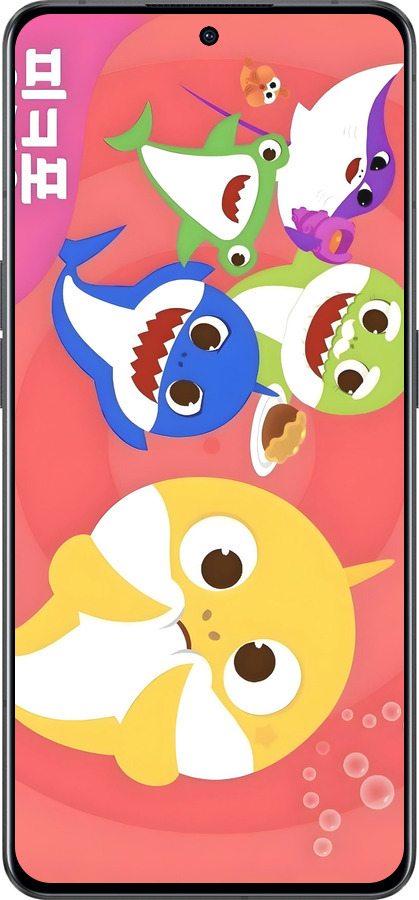 Силиконовый чехол Бейби Шаркс для Oppo Reno8 Pro 5G - 6305u-2615 изображение 