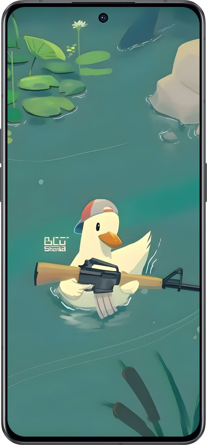 Силіконовий чехол Каченя з автоматом для Oppo Reno8 Pro 5G - 6356u-2615 изображение 