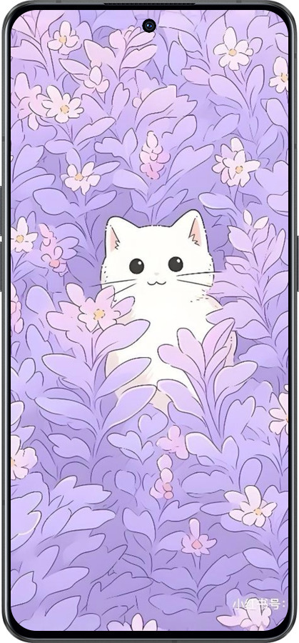 Силиконовый чехол Котик в цветах для Oppo Reno8 Pro 5G - 6390u-2615 изображение 