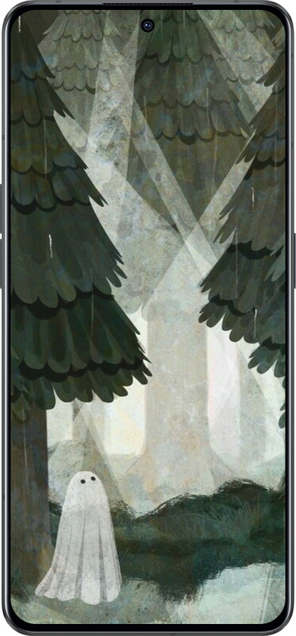 Силиконовый чехол С изображением соснового леса и привидения для Oppo Reno8 Pro 5G - 6420u-2615 изображение 