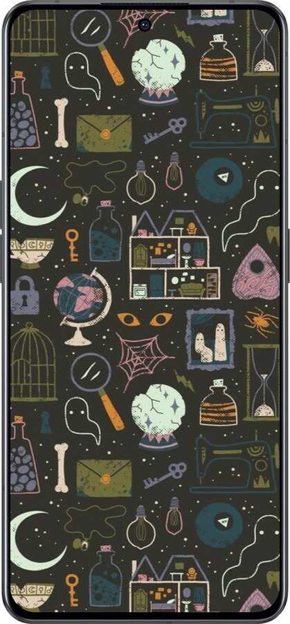 Силиконовый чехол Колдовской принт для Oppo Reno8 Pro 5G - 6425u-2615 изображение 
