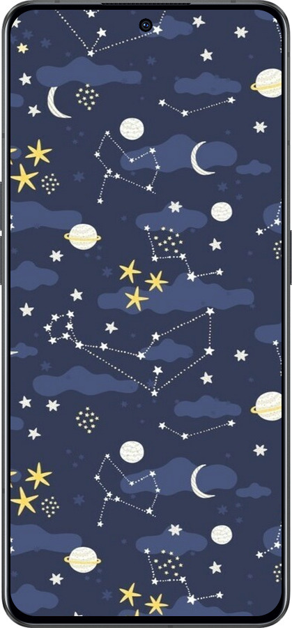 Силиконовый чехол Астрономический узор. Милый дизайн мультяшной вселенной для Oppo Reno8 Pro 5G - 6446u-2615 изображение 