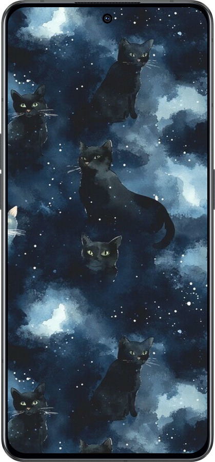 Силиконовый чехол Изображение Кошек с тёмной акварелью для Oppo Reno8 Pro 5G - 6521u-2615 изображение 