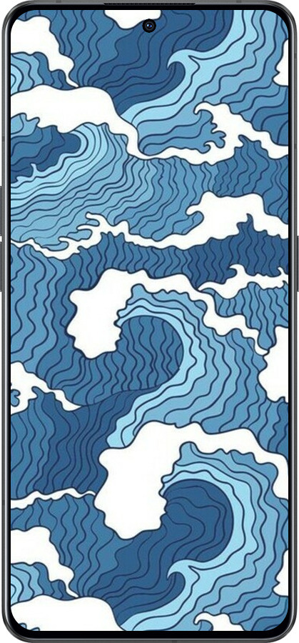 Силиконовый чехол Абстрактный рисунок морских волн для Oppo Reno8 Pro 5G - 6538u-2615 изображение 