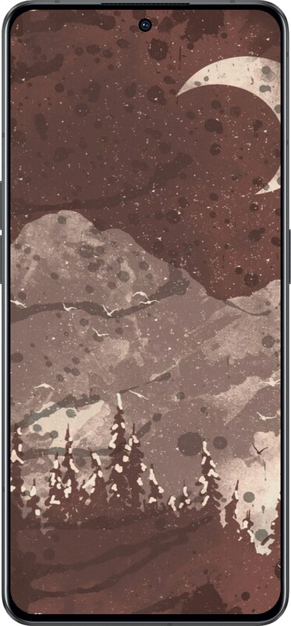 Силиконовый чехол С изображением лунного пейзажа в ночном лесу для Oppo Reno8 Pro 5G - 6546u-2615 изображение 