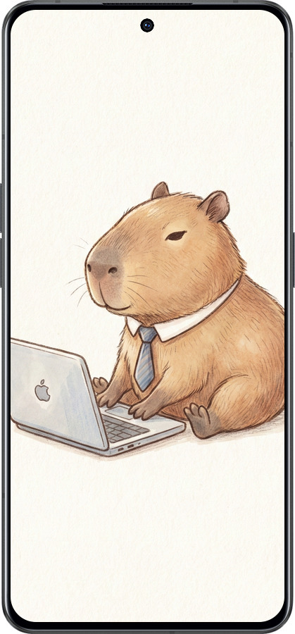 Силиконовый чехол Funny Capybara CEO Working для Oppo Reno8 Pro 5G - 6777u-2615 изображение 