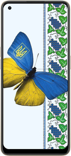 Силиконовый чехол Желто-голубая бабочка для Oppo Reno8 5G - 1054u-2614 изображение 