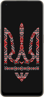 Силиконовый чехол Герб - вышиванка на черном фоне для Oppo Reno8 5G - 1196u-2614 изображение 