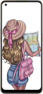 Силиконовый чехол Девушка с картой для Oppo Reno8 5G - 4704u-2614 изображение 