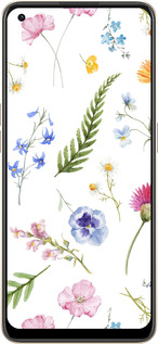 Силиконовый чехол Цветочный фон v2 для Oppo Reno8 5G - 5472u-2614 изображение 