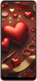 Силиконовый чехол Сердечки v3 для Oppo Reno8 5G - 5833u-2614 изображение 