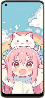 Силиконовый чехол Девочка аниме радуга для Oppo Reno8 5G - 6304u-2614 изображение 