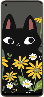 Силіконовий чехол Чорний кіт з квітами для Oppo Reno8 5G - 6448u-2614 изображение 