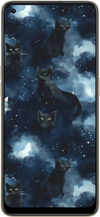 Силиконовый чехол Изображение Кошек с тёмной акварелью для Oppo Reno8 5G - 6521u-2614 изображение 