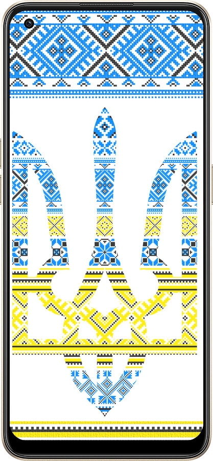 Силиконовый чехол Герб - вышиванка желто-голубая для Oppo Reno8 5G - 1197u-2614 изображение 