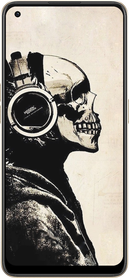 Силиконовый чехол Скелет-меломан v2 для Oppo Reno8 5G - 1200u-2614 изображение 