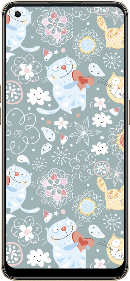 Силиконовый чехол Котята v3 для Oppo Reno8 5G - 1223u-2614 изображение 