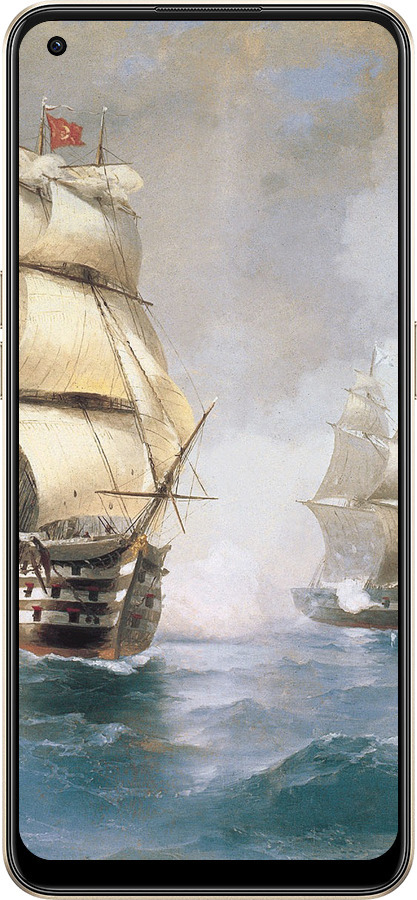 Силиконовый чехол Айвазовский. Корабли для Oppo Reno8 5G - 160u-2614 изображение 