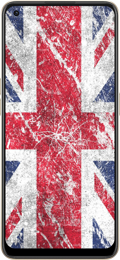 Силиконовый чехол Флаг Великобритании 1 для Oppo Reno8 5G - 386u-2614 изображение 