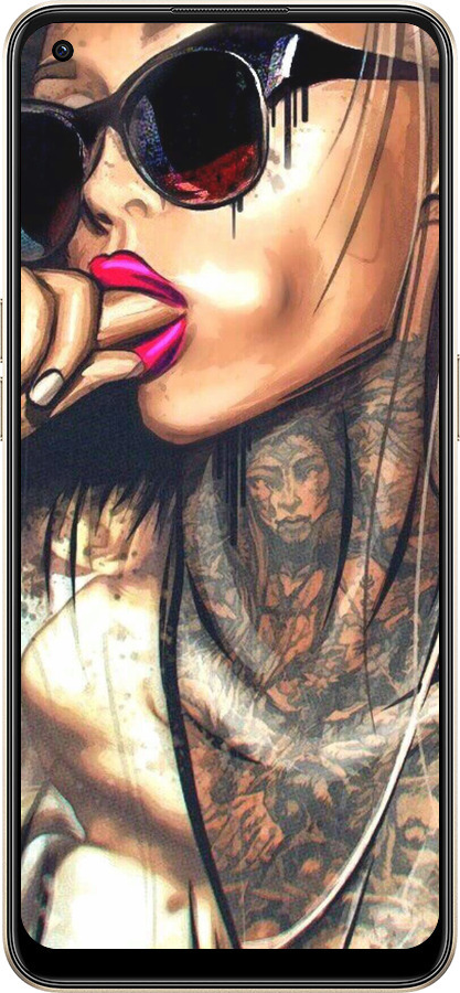 Силиконовый чехол Девушка в тату для Oppo Reno8 5G - 4001u-2614 изображение 
