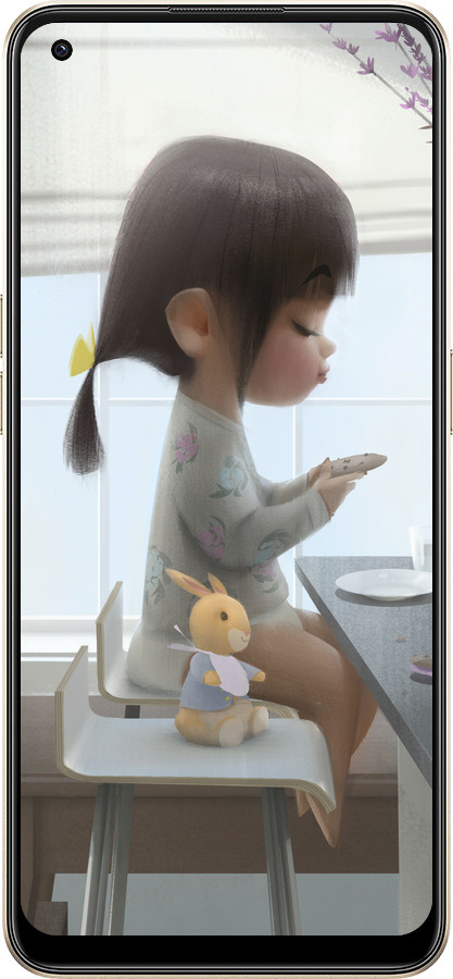 Силиконовый чехол Милая девочка с зайчиком для Oppo Reno8 5G - 4039u-2614 изображение 