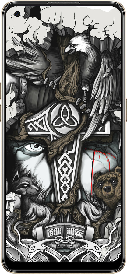 Силіконовий чехол Тату Вікінг для Oppo Reno8 5G - 4098u-2614 изображение 