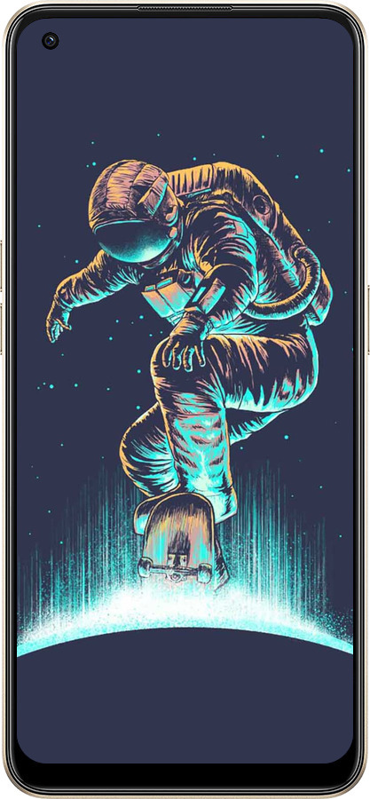 Силиконовый чехол Космонавт на скейтборде для Oppo Reno8 5G - 4145u-2614 изображение 