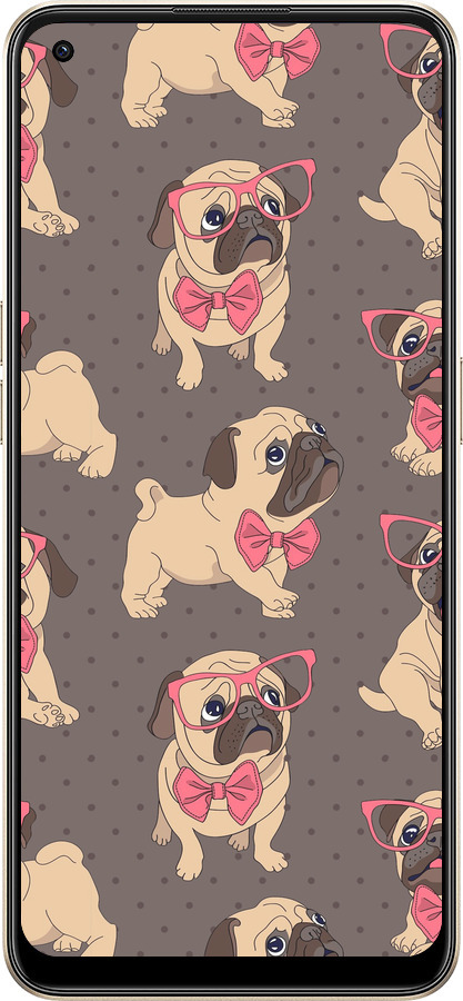 Силиконовый чехол мопсики 2 для Oppo Reno8 5G - 4362u-2614 изображение 