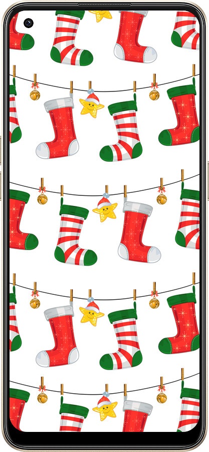 Силиконовый чехол Новогодний 9 для Oppo Reno8 5G - 4622u-2614 изображение 