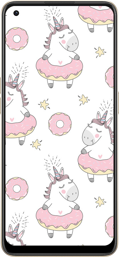 Силиконовый чехол Единорожки для Oppo Reno8 5G - 4659u-2614 изображение 