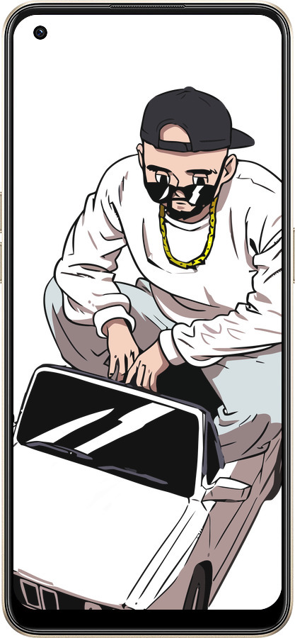 Силиконовый чехол Тачка для Oppo Reno8 5G - 4663u-2614 изображение 