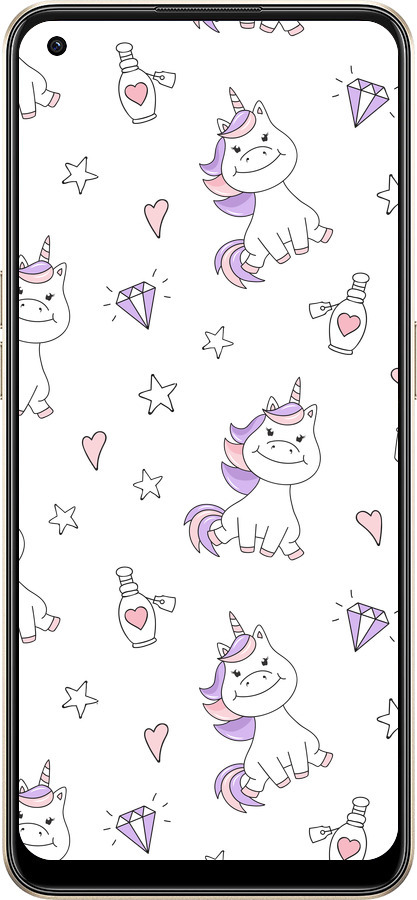 Силиконовый чехол Единорожка v2 для Oppo Reno8 5G - 4703u-2614 изображение 