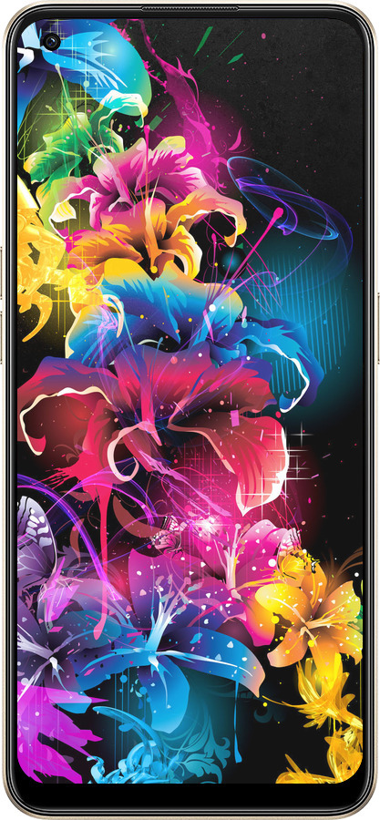 Силиконовый чехол Абстрактные цветы для Oppo Reno8 5G - 511u-2614 изображение 