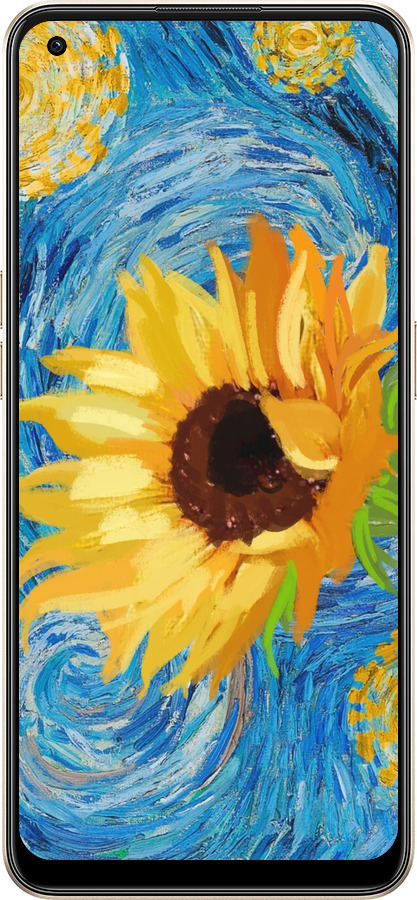 Силіконовий чехол Квіти жовто-блакитні  для Oppo Reno8 5G - 5308u-2614 изображение 