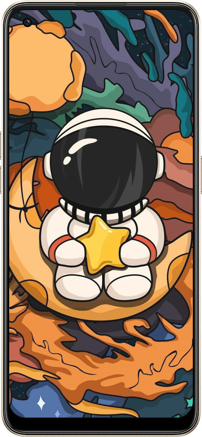 Силиконовый чехол Астронавт и звезда для Oppo Reno8 5G - 5326u-2614 изображение 