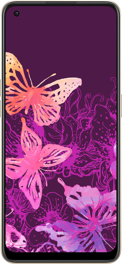 Силиконовый чехол Бабочки v2 для Oppo Reno8 5G - 5475u-2614 изображение 