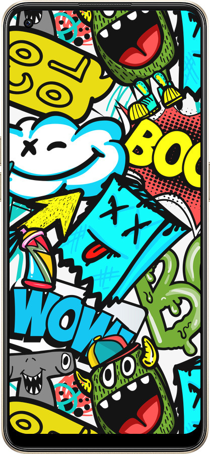 Силиконовый чехол Стикеры v4 для Oppo Reno8 5G - 5508u-2614 изображение 