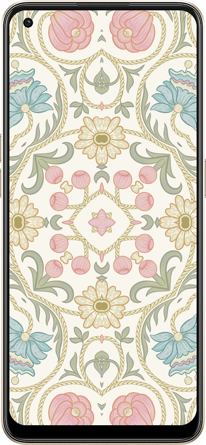 Силиконовый чехол Цветочный орнамент v2 для Oppo Reno8 5G - 5513u-2614 изображение 