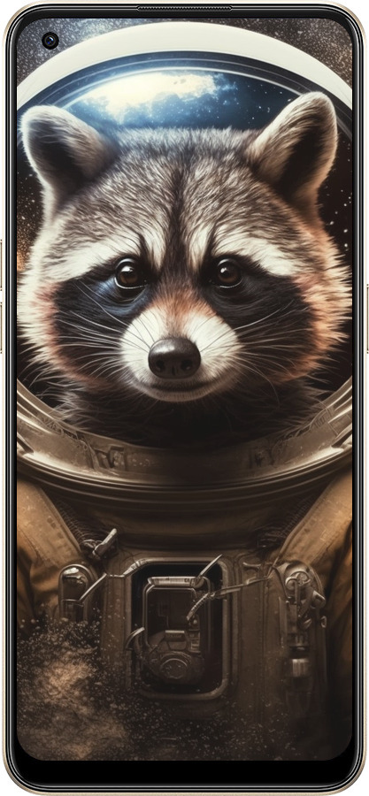 Силиконовый чехол Raccoon austronaut для Oppo Reno8 5G - 5581u-2614 изображение 