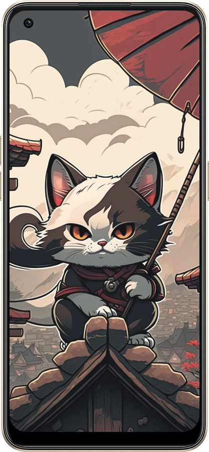 Силіконовий чехол Японія - кіт на даху для Oppo Reno8 5G - 5582u-2614 изображение 