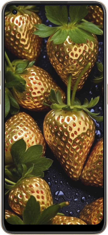 Силиконовый чехол Золотая клубника для Oppo Reno8 5G - 5637u-2614 изображение 