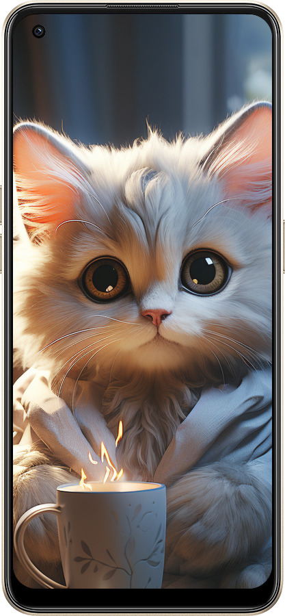Силиконовый чехол White cat для Oppo Reno8 5G - 5646u-2614 изображение 
