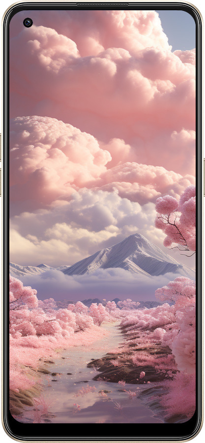 Силиконовый чехол Розовые облака для Oppo Reno8 5G - 5660u-2614 изображение 