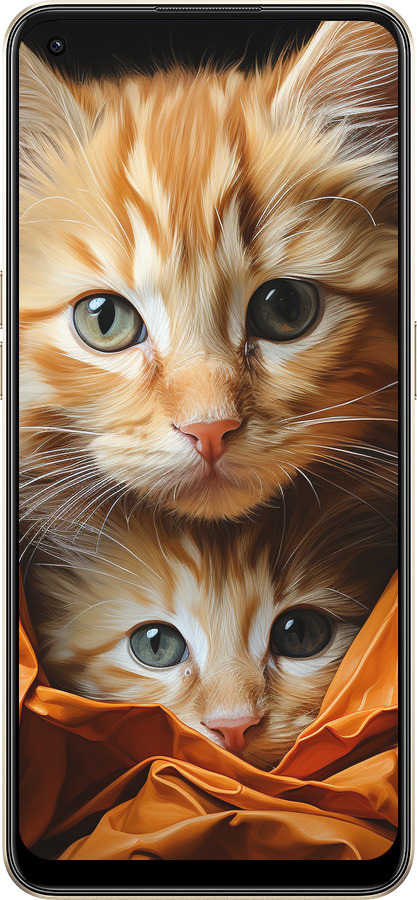 Силиконовый чехол Котики 2 для Oppo Reno8 5G - 5664u-2614 изображение 