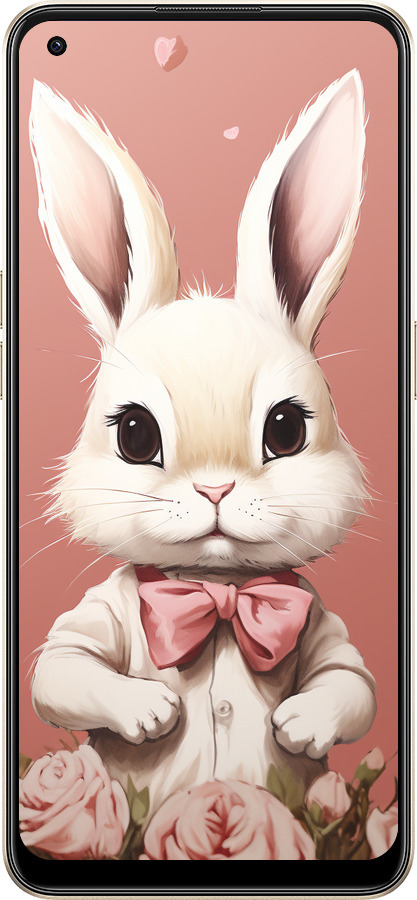 Силиконовый чехол Зайчик для Oppo Reno8 5G - 5669u-2614 изображение 