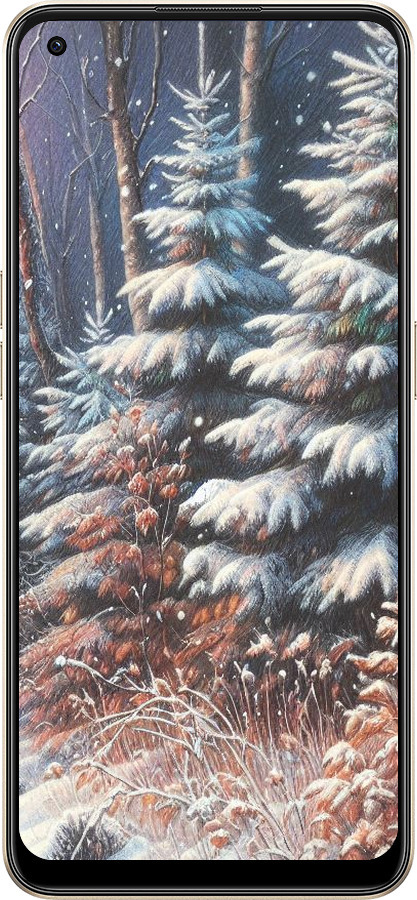 Силиконовый чехол Зимний пейзаж для Oppo Reno8 5G - 5814u-2614 изображение 