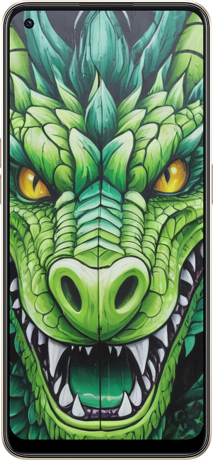 Силиконовый чехол Зелёный дракон для Oppo Reno8 5G - 5816u-2614 изображение 