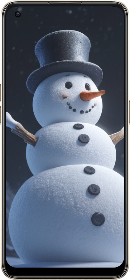 Силиконовый чехол Снеговик для Oppo Reno8 5G - 5826u-2614 изображение 