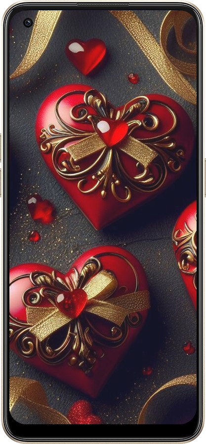 Силиконовый чехол Сердечки v4 для Oppo Reno8 5G - 5834u-2614 изображение 