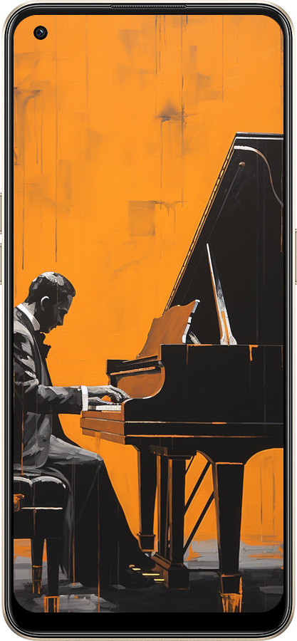 Силіконовий чехол Чохол для телефона Чоловік за Роялем для Oppo Reno8 5G - 5938u-2614 изображение 